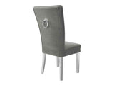Étkezőgarnitúra Zestaw 09 6xS67 SKANDI 140x80, Szék színe: Fehér + Magic Velvet 2217, Asztal színe: Fekete, Színes dekorációk: Ezüst