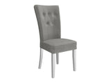 Étkezőgarnitúra Zestaw 09 6xS67 SKANDI 140x80, Szék színe: Fehér + Magic Velvet 2217, Asztal színe: Fekete, Színes dekorációk: Ezüst