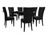 Étkezőgarnitúra Zestaw 09 6xS67 SKANDI 140x80, Szék színe: Fekete + Magic Velvet 2219, Asztal színe: Fekete, Színes dekorációk: Fekete