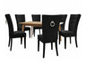 Étkezőgarnitúra Zestaw 09 6xS67 SKANDI 140x80, Szék színe: Fekete + Magic Velvet 2219, Asztal színe: Barna, Színes dekorációk: Ezüst