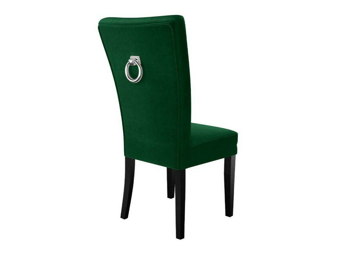 Étkezőgarnitúra Zestaw 09 6xS67 SKANDI 140x80, Szék színe: Fekete + Magic Velvet 2225, Asztal színe: Fekete, Színes dekorációk: Ezüst