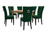 Étkezőgarnitúra Zestaw 09 6xS67 SKANDI 140x80, Szék színe: Fekete + Magic Velvet 2225, Asztal színe: Barna, Színes dekorációk: Ezüst