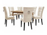 Étkezőgarnitúra Zestaw 09 6xS67 SKANDI 140x80, Szék színe: Fekete + Magic Velvet 2250, Asztal színe: Barna, Színes dekorációk: Ezüst