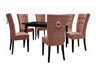 Étkezőgarnitúra Zestaw 09 6xS67 SKANDI 140x80, Szék színe: Fekete + Magic Velvet 2258, Asztal színe: Fekete, Színes dekorációk: Ezüst