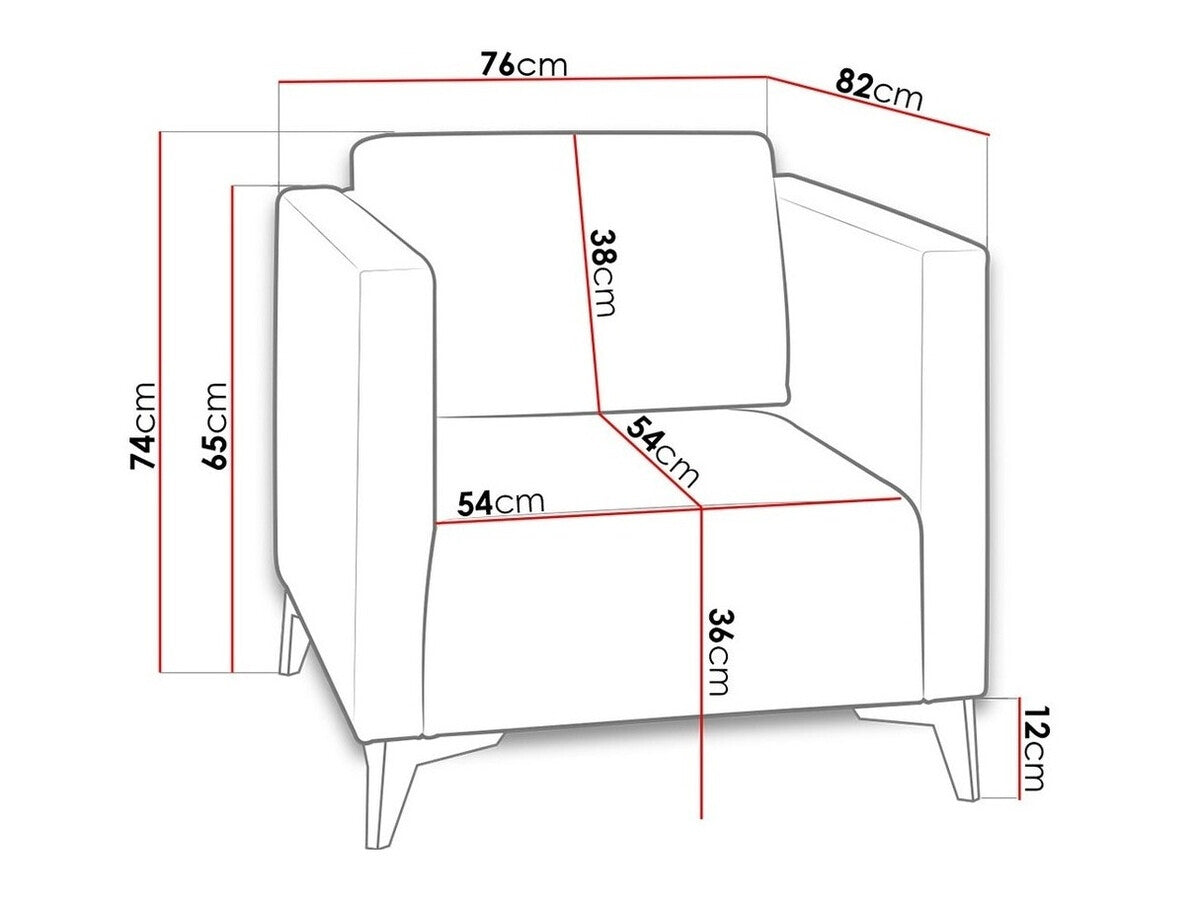 Fotel SZAFIR 1 (Denim 1), Szín: Solo 251, Lábak színe: Tölgy