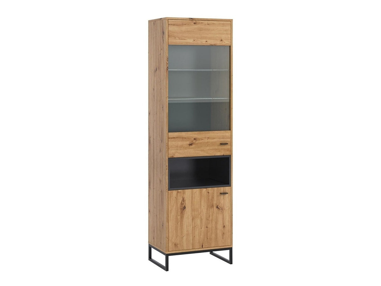 Könyvespolc Olier WIT60 OL09, Szín: Artisan tölgy + Fekete, Led világítás: Nem