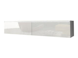 TV-állvány Lowboard D140 (Dlone 140), Led világítás: Nem, Szín: Fehér + Fényes fehér