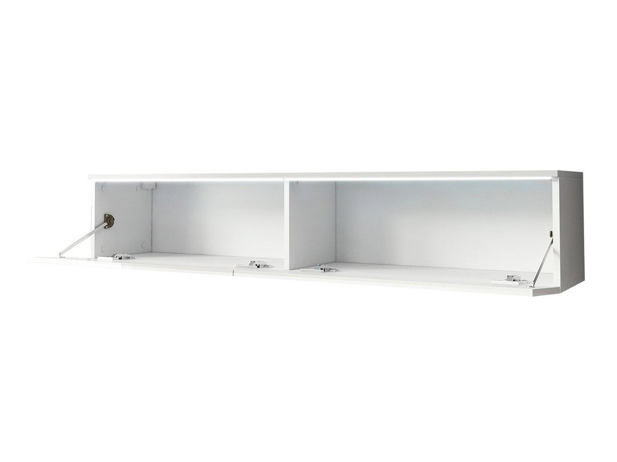 TV-állvány Lowboard D140 (Dlone 140), Led világítás: Nem, Szín: Fehér + Fényes fehér