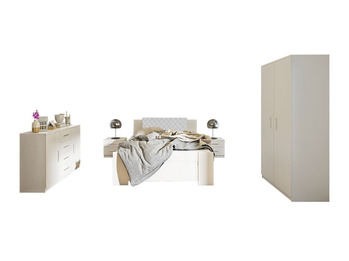 Hálószoba garnitúra Bonem XI (Kler XI), Szín: Fehér + öko bőr Soft Pik 017