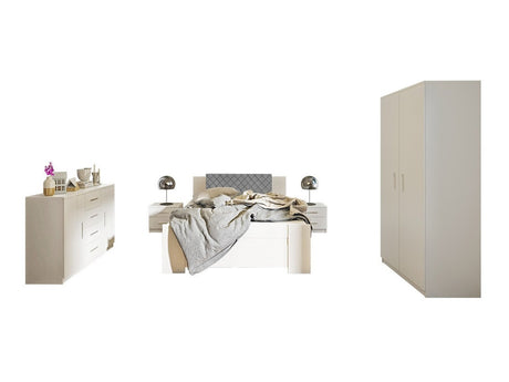 Hálószoba garnitúra Bonem XI (Kler XI), Szín: Fehér + öko bőr Soft Pik 029