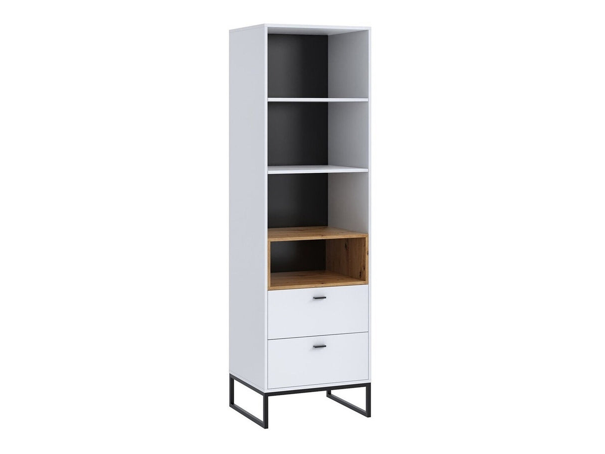 Könyvespolc Olier R60 OL04, Szín: Fehér + Artisan tölgy