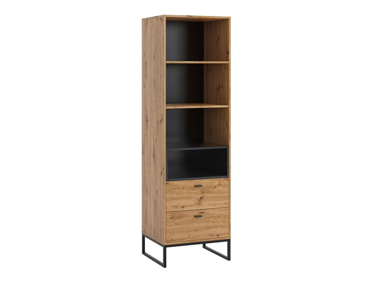 Könyvespolc Olier R60 OL04, Szín: Artisan tölgy + Fekete