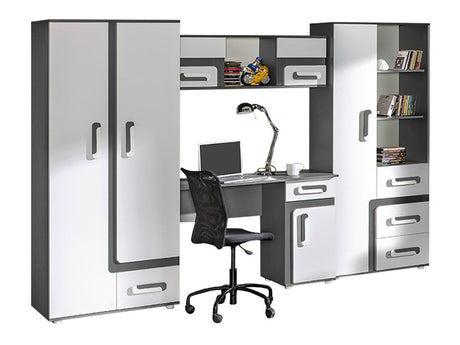 Gyerekszoba garnitúra Apetito (Petito) XVI, Szín: Antracit + Fehér