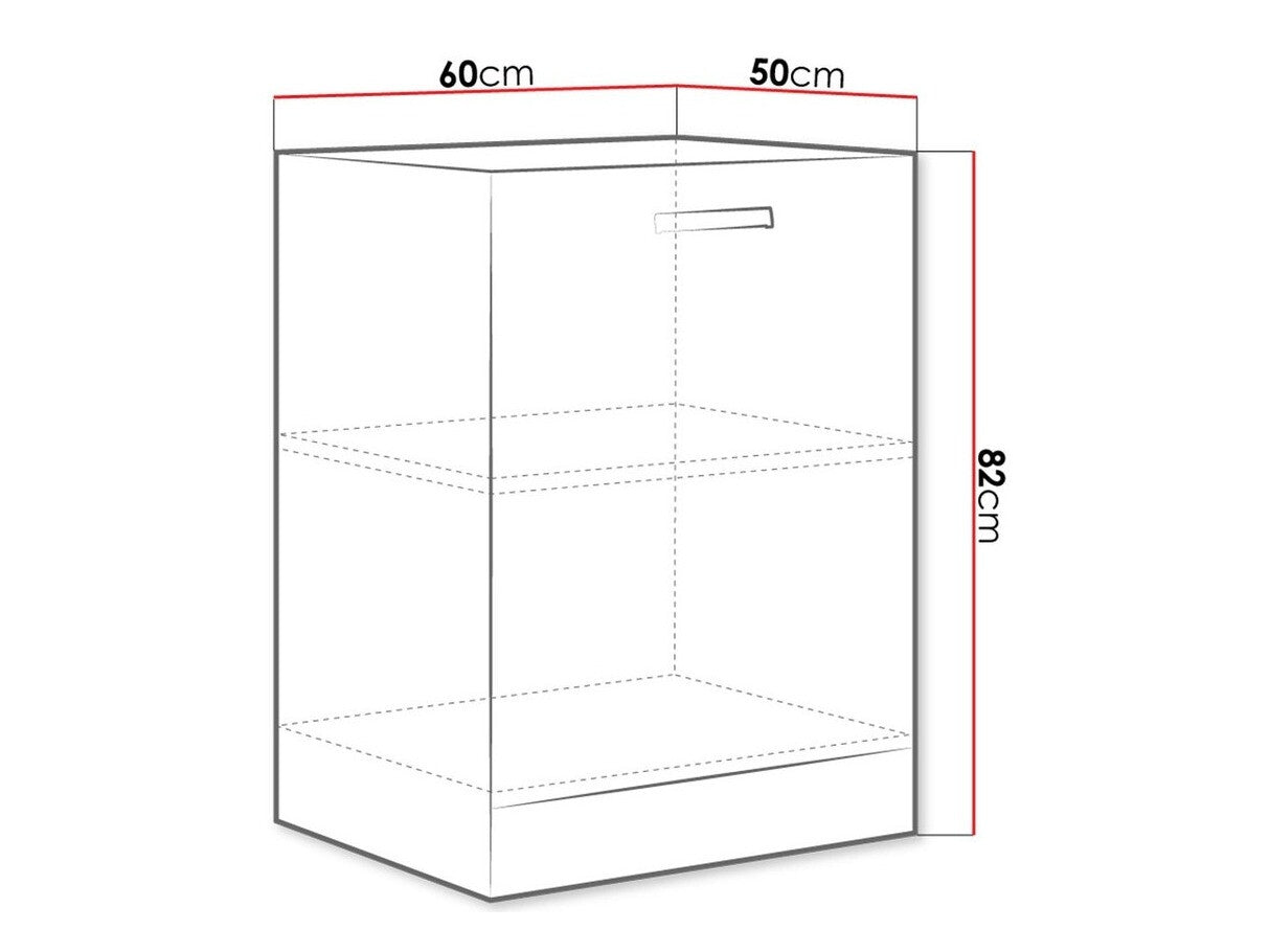Moduláris szekrény ajtókkal Multiline 60 D 1F BB (Szürke + Fényes fehér)