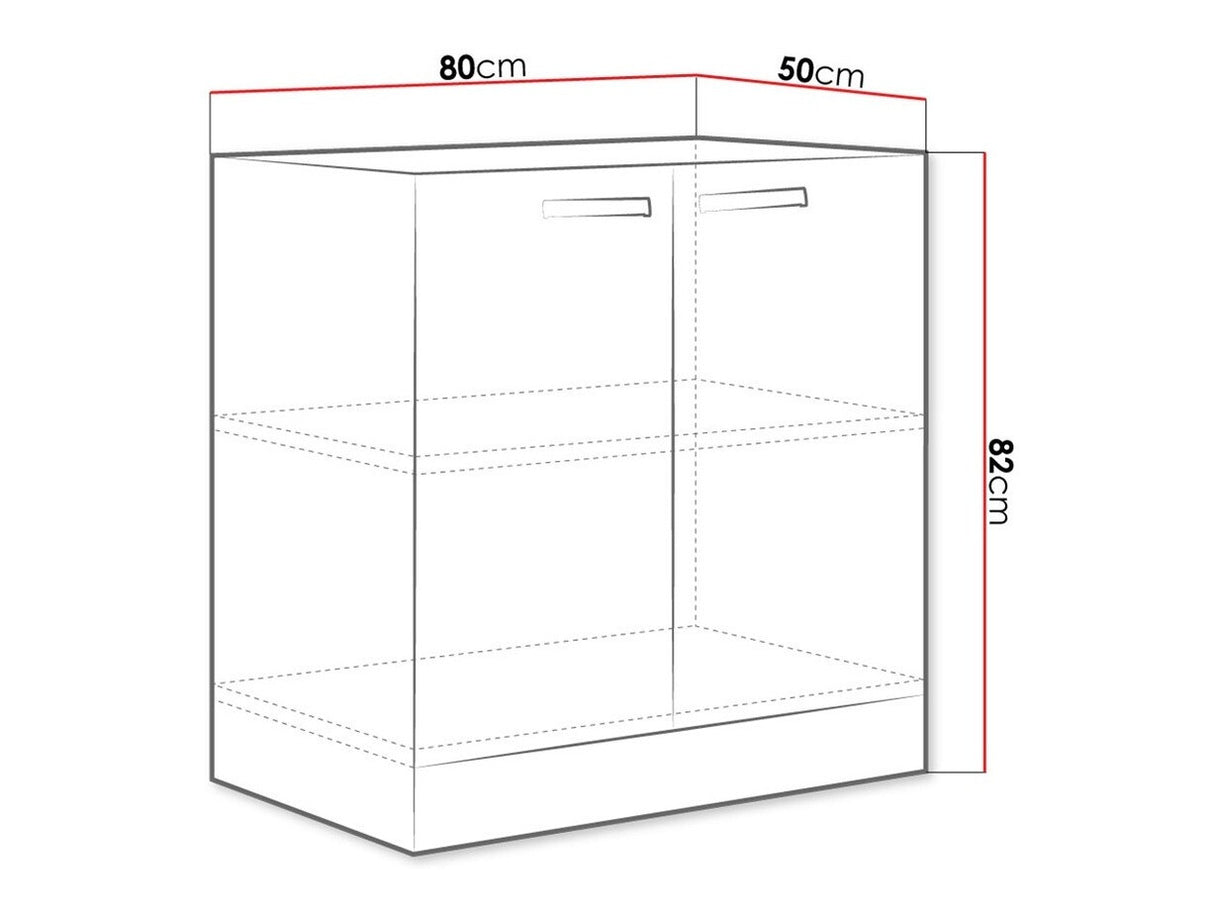 Moduláris szekrény ajtókkal Multiline 80 D 2F BB (Szürke + Fényes fehér)