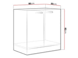 Moduláris mosogató szekrény ajtókkal Multiline 80 ZL 2F BB (Szürke + Fényes fehér)