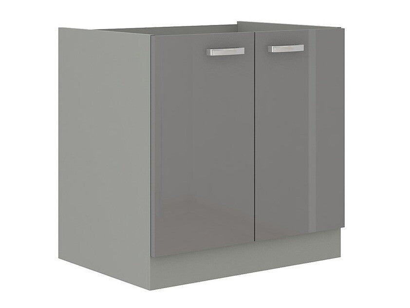 Moduláris mosogató szekrény ajtókkal Multiline 80 ZL 2F BB (Szürke + Fényes szürke)