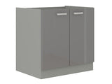 Moduláris mosogató szekrény ajtókkal Multiline 80 ZL 2F BB (Szürke + Fényes szürke)