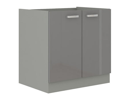 Moduláris mosogató szekrény ajtókkal Multiline 80 ZL 2F BB (Szürke + Fényes szürke)