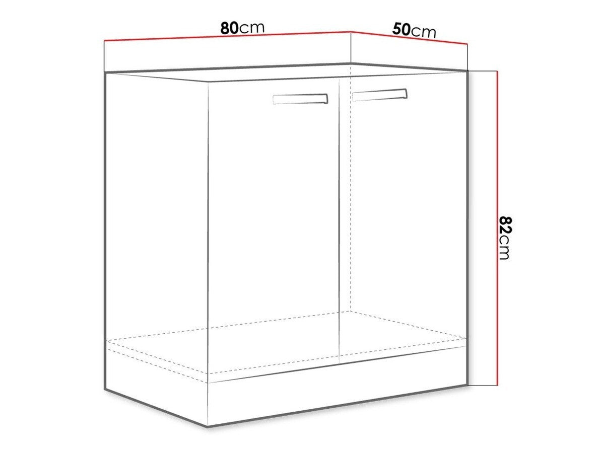 Moduláris mosogató szekrény ajtókkal Multiline 80 ZL 2F BB (Szürke + Fényes szürke)