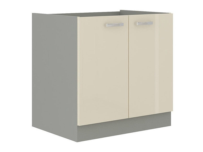 Moduláris mosogató szekrény ajtókkal Multiline 80 ZL 2F BB (Szürke + Fényes krém)