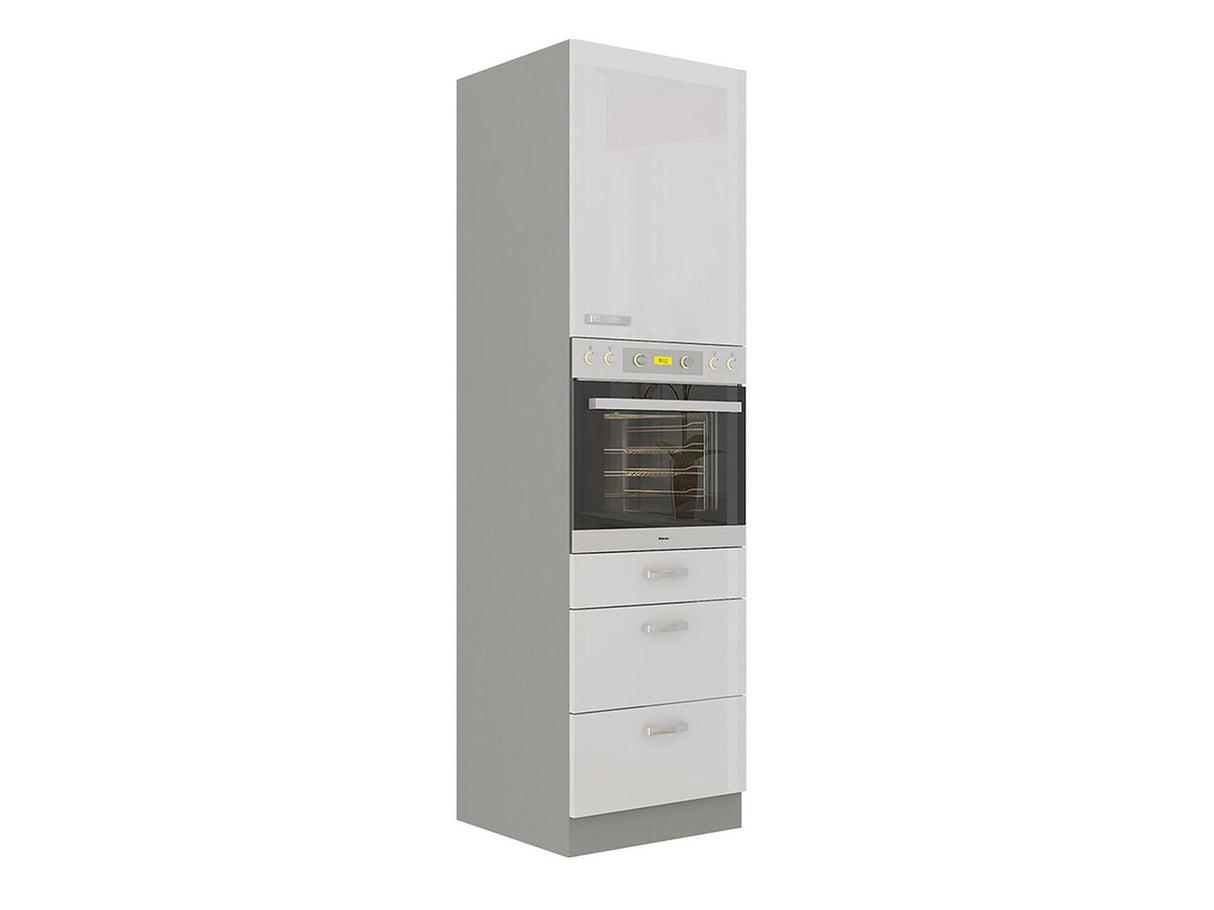 Moduláris szekrény beépített készülékekhez Multiline 60 DPS-210 3S 1F (Szürke + Fényes fehér)