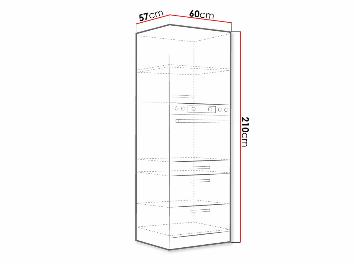 Moduláris szekrény beépített készülékekhez Multiline 60 DPS-210 3S 1F (Szürke + Fényes szürke)