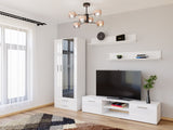 Nappali szett Soho VIII (Boho VIII), Szín: Fehér + Fényes fehér, Led világítás: Fehér