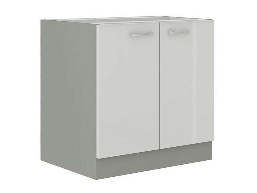 Moduláris szekrény ajtókkal Multiline 80 D 2F BB (Szürke + Fényes fehér)