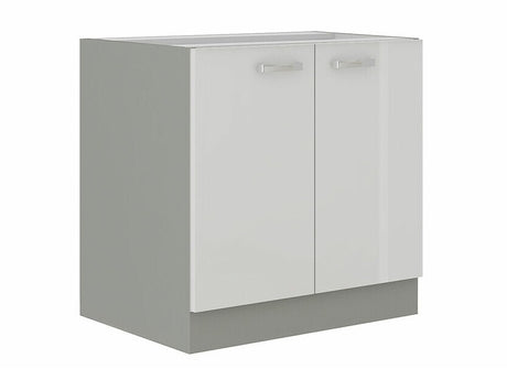 Moduláris szekrény ajtókkal Multiline 80 D 2F BB (Szürke + Fényes fehér)