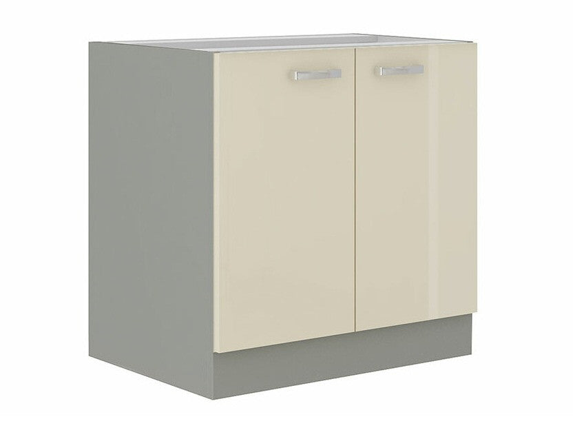 Moduláris szekrény ajtókkal Multiline 80 D 2F BB (Szürke + Fényes krém)