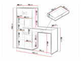Íróasztal regał INDEX 11 (Raft Tikrote), Szín: Matt fehér + Artisan tölgy