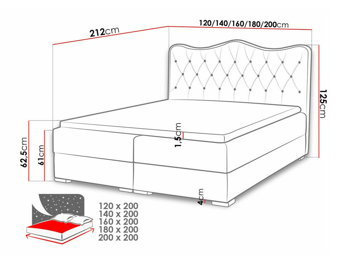 Kontinentális ágy SUŁTAN, Szín: Öko bőr Soft 010A, Alvó felület mérete: 120 x 200 cm