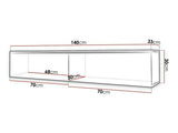 TV-állvány Lowboard D140 (Dlone 140), Led világítás: Nem, Szín: Wotan tölgy
