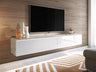 TV-állvány Lowboard D180 (Dlone 180), Led világítás: Nem, Szín: Beton + Fényes fehér