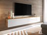 TV-állvány Lowboard D180 (Dlone 180), Led világítás: Igen, Szín: Wotan tölgy + Fényes fehér