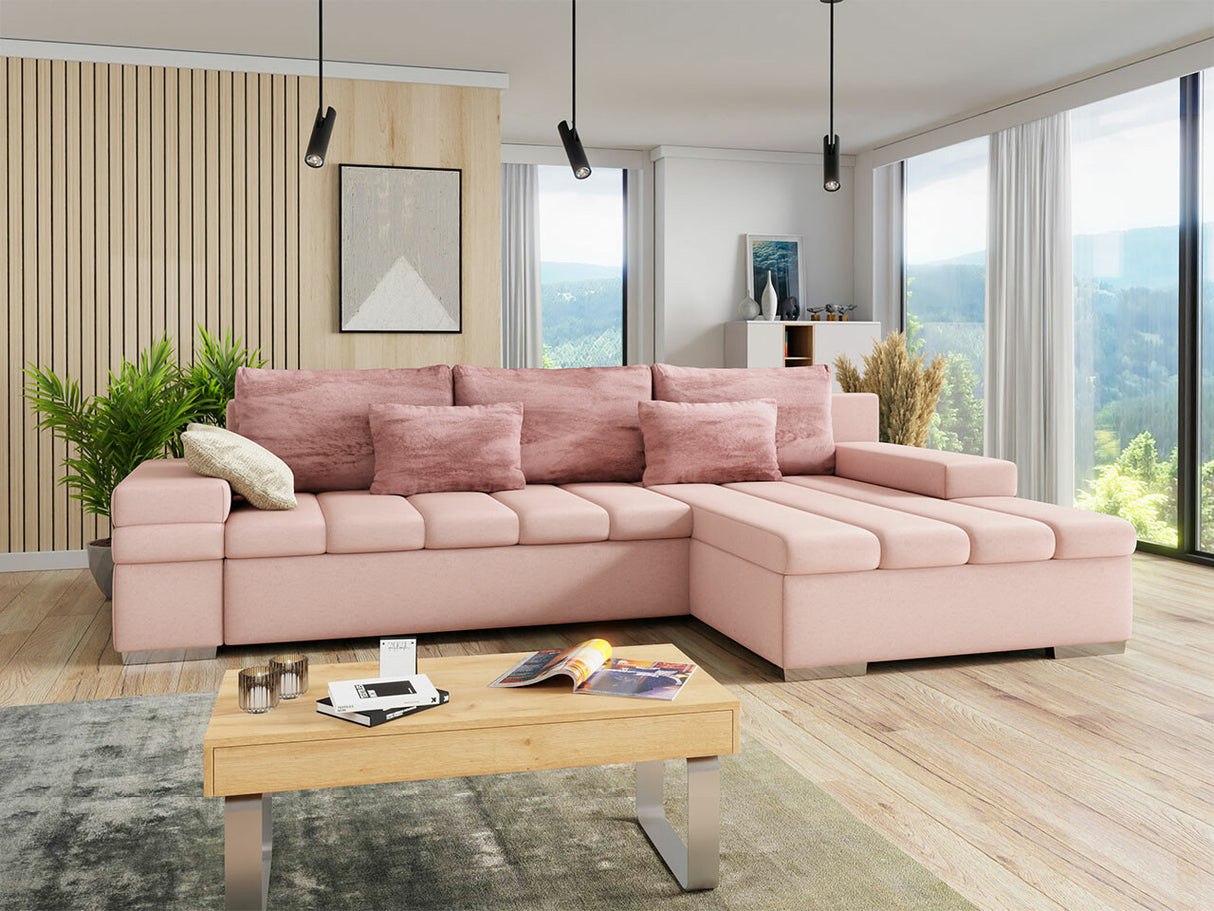 Sarokkanapé Bangkok (Kanton) Toptextil, Szín: Otusso 07 + Sorriso 10 + Velvetto 02, Változatok: Jobbos