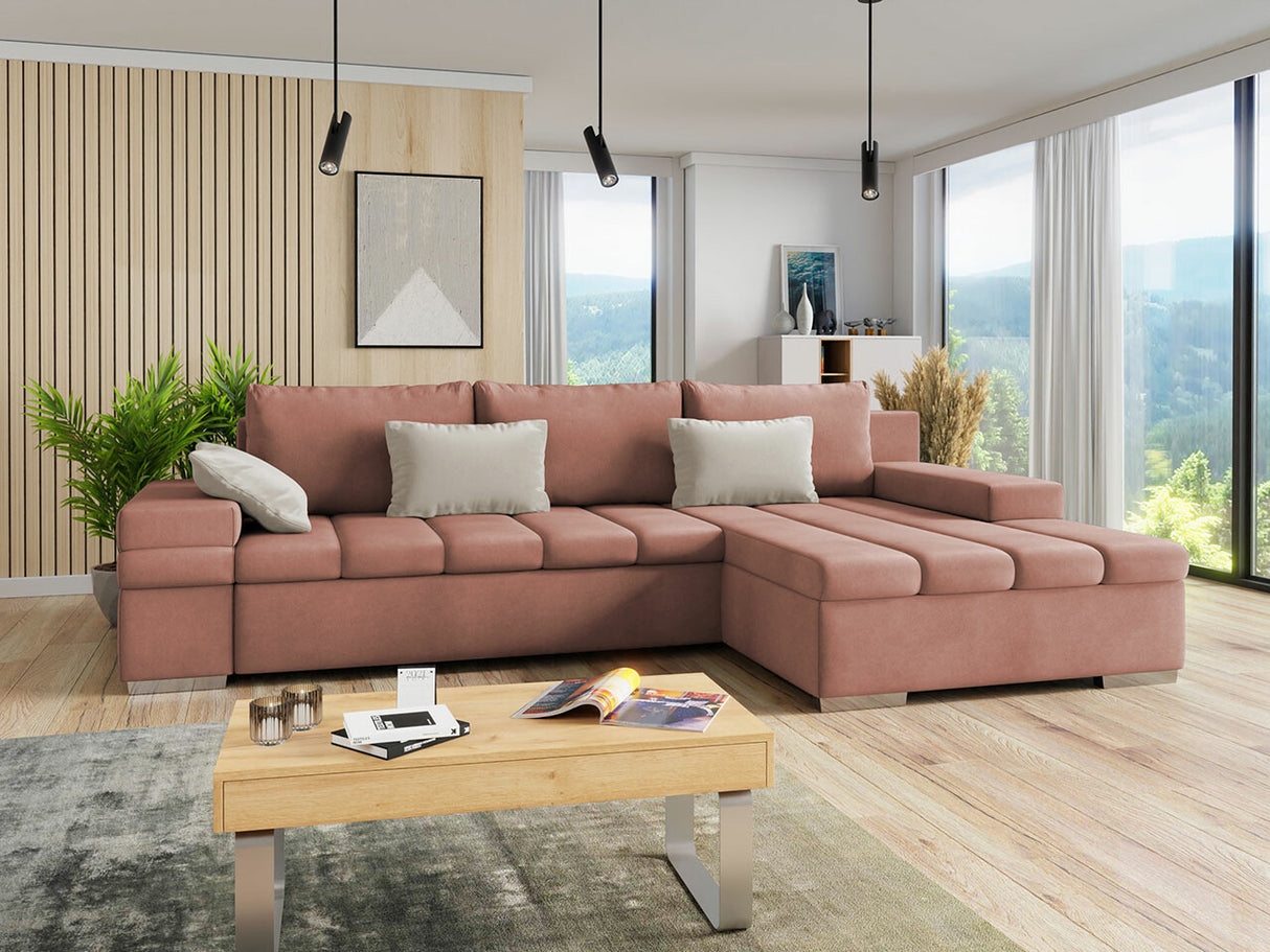 Sarokkanapé Bangkok (Kanton) Toptextil, Szín: Uttario Velvet 2955 + Uttario Velvet 2979, Változatok: Jobbos