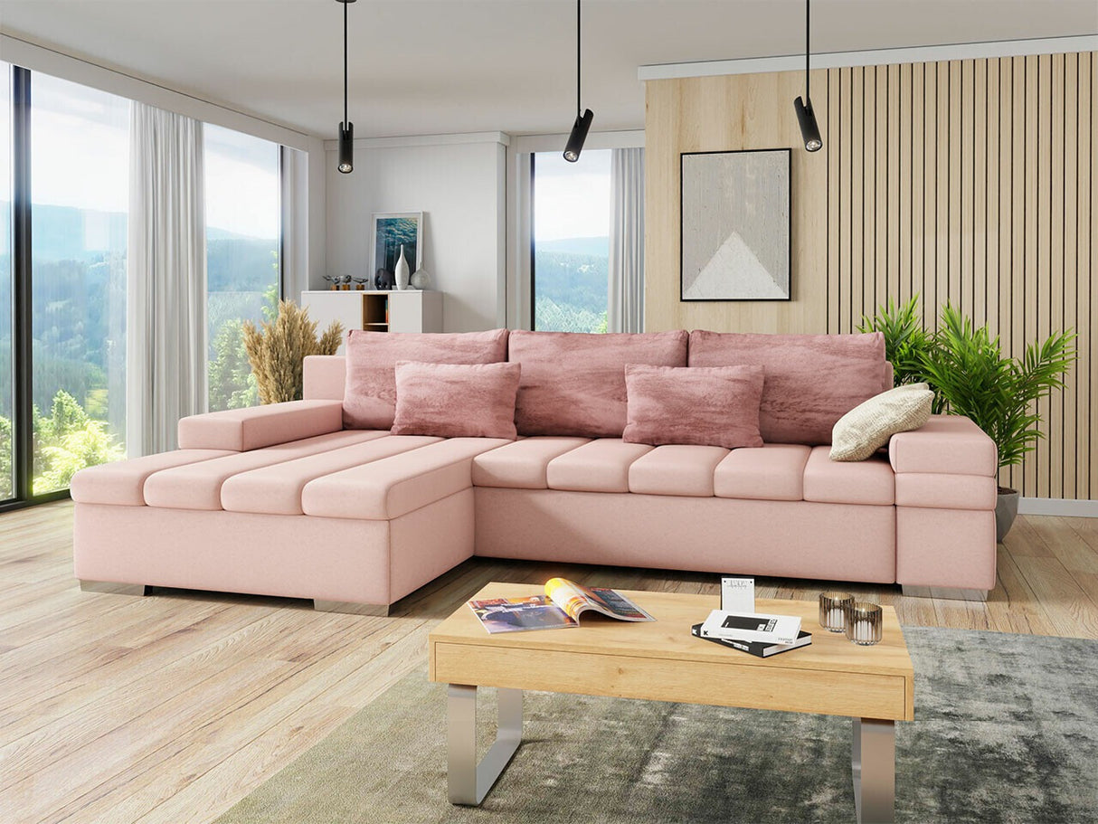 Sarokkanapé Bangkok (Kanton) Toptextil, Szín: Otusso 07 + Sorriso 10 + Velvetto 02, Változatok: Balos