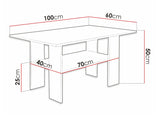 Dohányzóasztal Torinem (Oelato), Szín: Fekete + Fehér