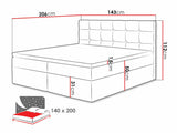Kontinentális ágy Luanda (Cinema), Szín: Muna 08, Alvó felület mérete: 140 x 200 cm