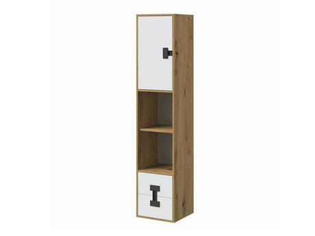 Könyvespolc 40 INDEX 06 (Tikrote), Szín: Matt fehér + Artisan tölgy