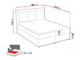 Kontinentális ágy CLASIC BOX (Pesto Box), Szín: Victoria 14 864, Alvó felület mérete: 180 x 200 cm
