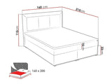 Kontinentális ágy CLASIC BOX (Pesto Box), Szín: Victoria 14 864, Alvó felület mérete: 160 x 200 cm