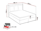 Kontinentális ágy CLASIC BOX (Pesto Box), Szín: Victoria 14 868, Alvó felület mérete: 140 x 200 cm