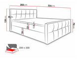 Kontinentális ágy MALIBU (Larnaka), Szín: Öko bőr Soft 017, Alvó felület mérete: 200 x 200 cm