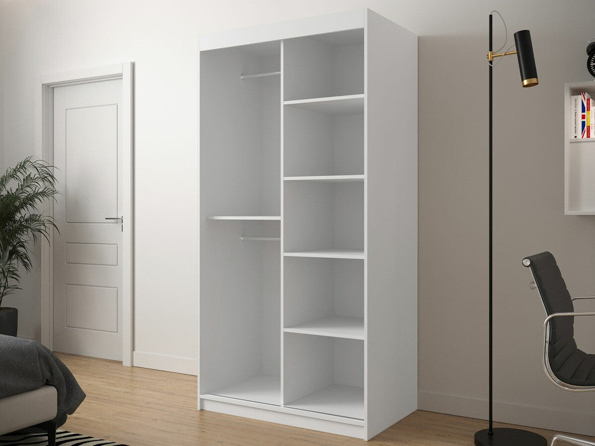 Gardróbszekrény 100 Jodełka 2 (Ratintu), Szín: Artisan tölgy + Fekete, Fiókok: Nem