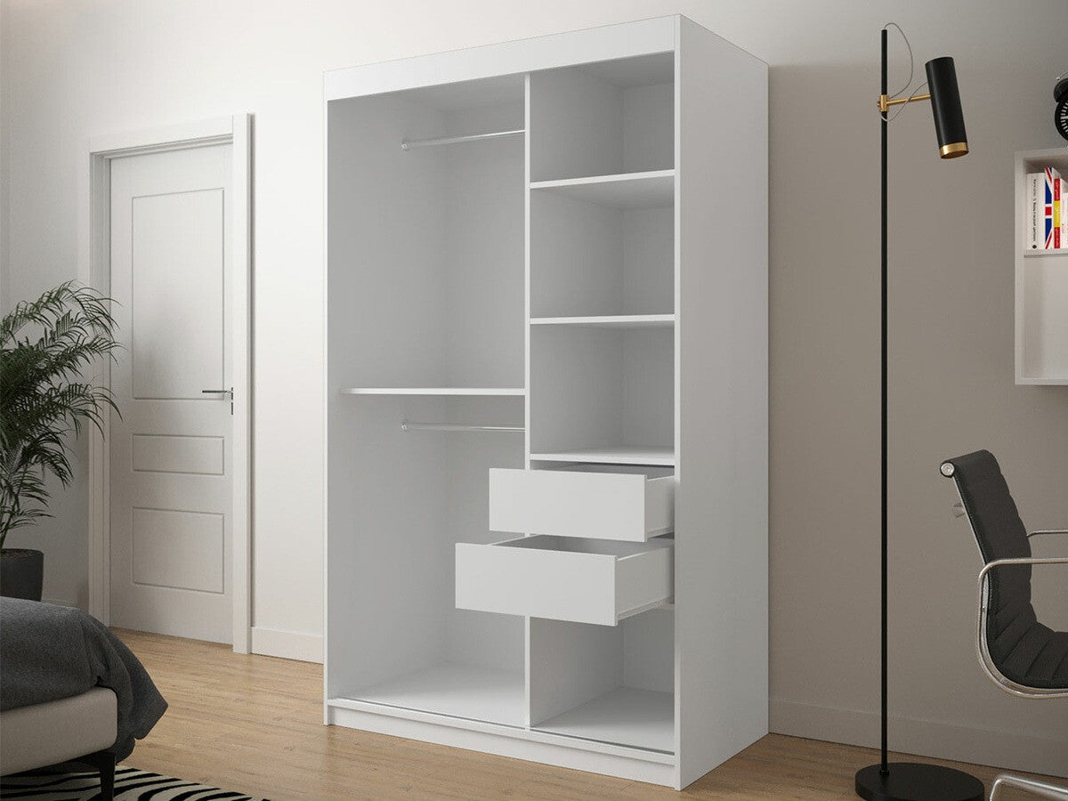 Gardróbszekrény 120 Jodełka 1 (Ratintu), Szín: Fekete + Artisan tölgy, Fiókok: Igen