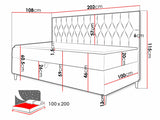 Kontinentális ágy JUNIOR FILIP 2, Szín: Öko bőr Soft 017 + Fresh 1, Alvó felület mérete: 100 x 200 cm