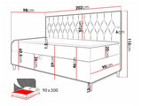 Kontinentális ágy JUNIOR FILIP 2, Szín: Öko bőr Soft 017 + Fresh 4, Alvó felület mérete: 90 x 200 cm
